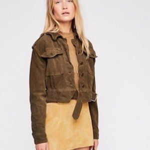 Free People Evelyn Military Olive Jacket S